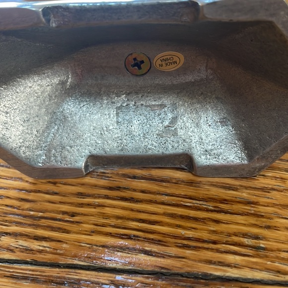 Cross shaped home decor.  Silver color with red. - Picture 13 of 16